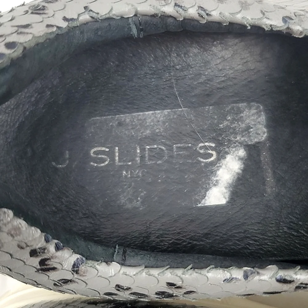 J/Slides Cleo Platform Leather Snake Embossed‎ Slip On Sneaker